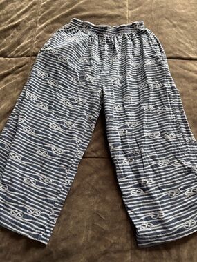 Striped Blue and White Casual Lounge Pants